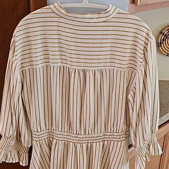 **Clearance** Calvin Klein striped, Tie-Neck Dress - Picture 8 of 9